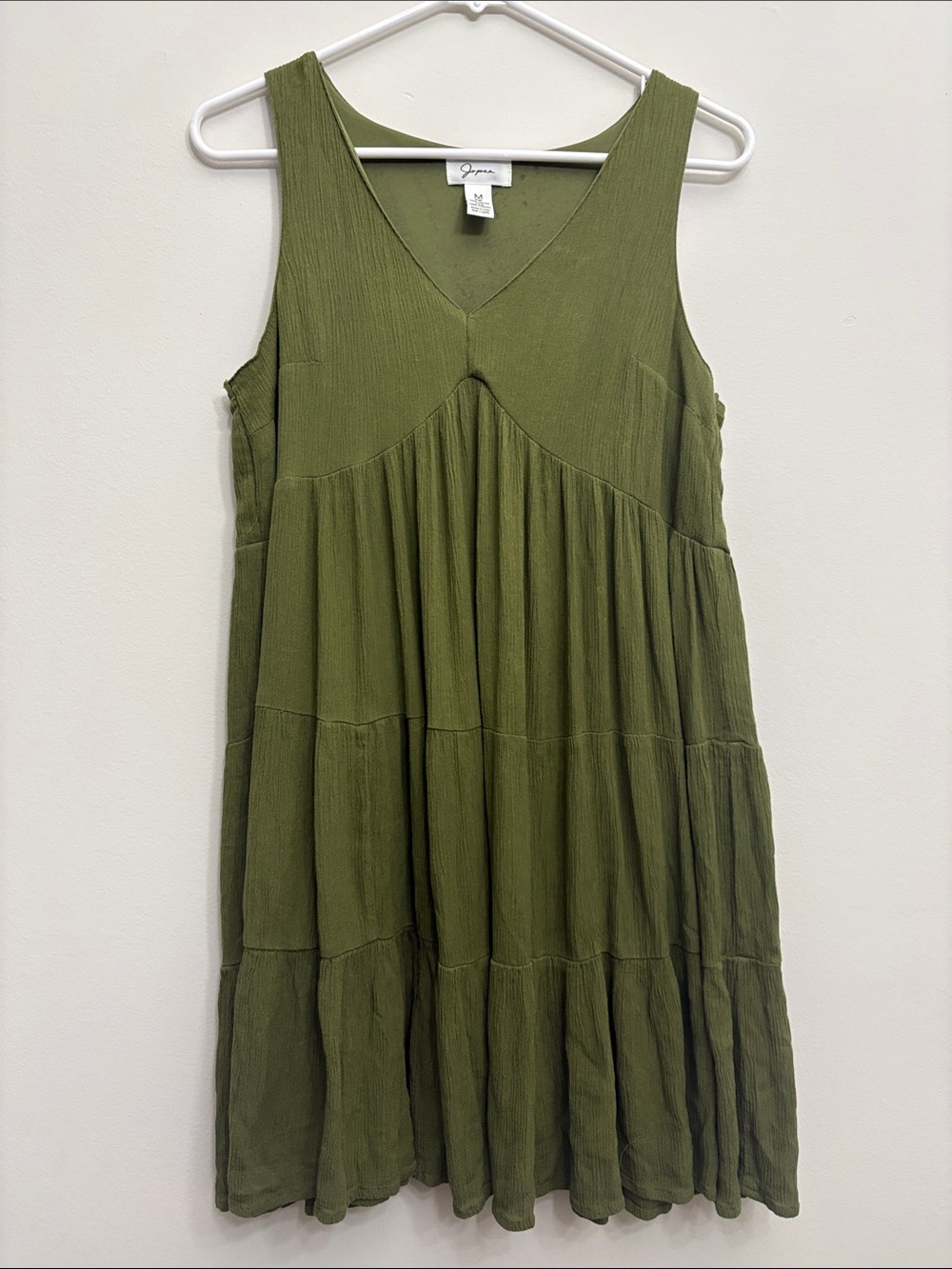 V-Neck Dress in Olive Green